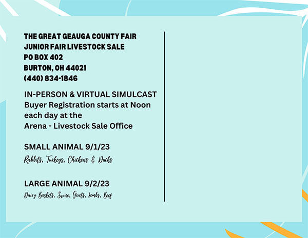 Geauga Fair Junior Fair Livestock Sale - Small Animal and Large Animal